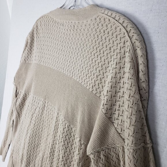 Pete & Greta Johnny Was Cardigan Open Front Lightweight Knit Cotton size L Ivory - Picture 8 of 10